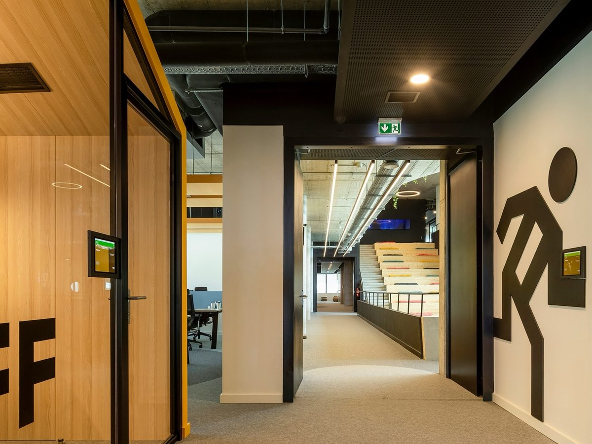 Presentation zone with tiered seating and staff amenities, Prahran